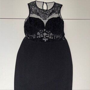 Tobi black mesh top dress small
